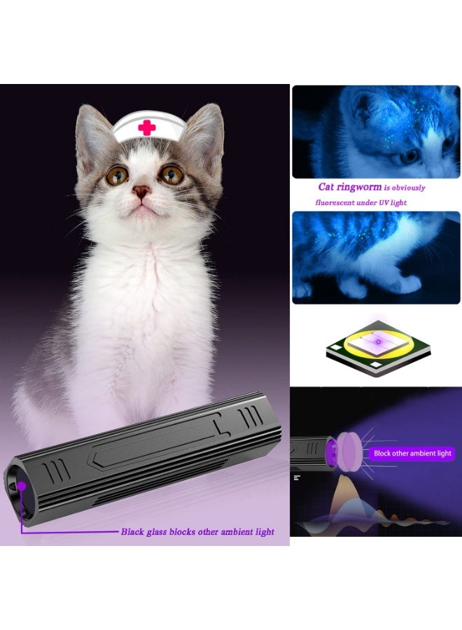 مصابيح UV المحمولة من وود 365 نانومتر للكشف عن الفطريات على القطط والكلاب، مصباح UV أسود للكشف عن بول الحيوانات الأليفة، لتحليل البشرة وفحص بعوضات السرير. - Image 2